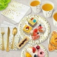 thumbnail image 3 of 105PCS Party Plates and Napkinss Set - White and Gold Dot Disposable Paper Party Dinnerware for Birthdays, Graduations, Weddings and Holidays, 3 of 6