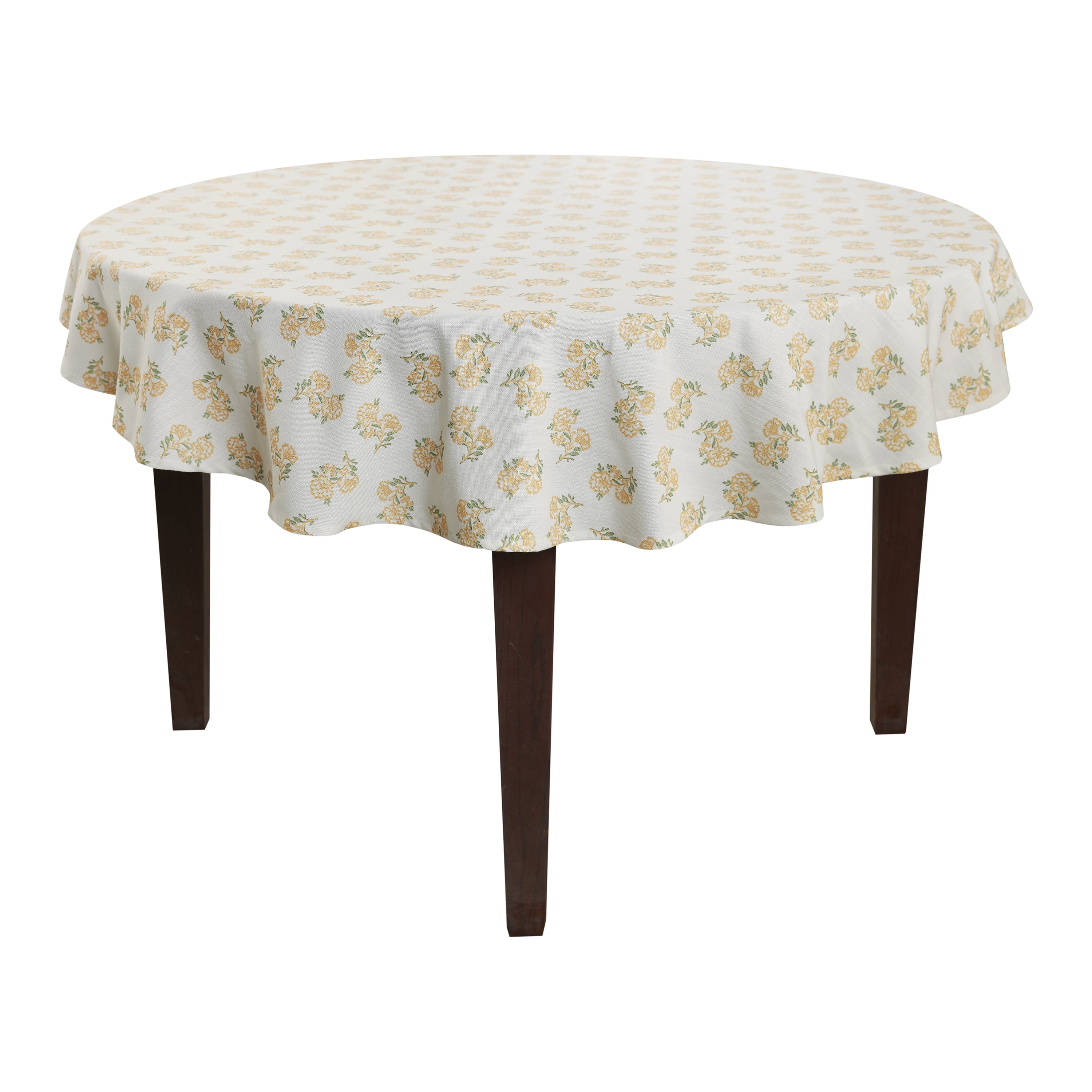 Easter Block Print 70" Round Tablecloth - 100% Cotton, Multi-color