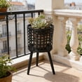 thumbnail image 4 of Fwttom Plant Pots, Woven Stand Flower Pots for Indoor Plants, Planter Container for Windowsill Balcony Home Decoration, Black, 4 of 6