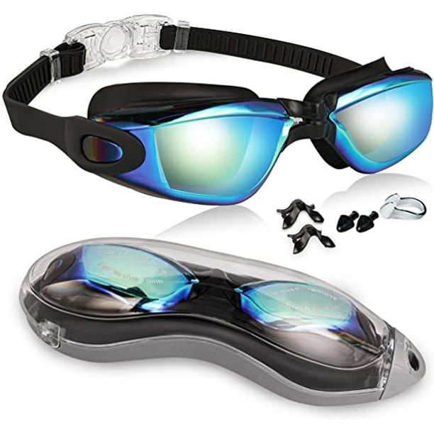 KDMLR adult swim goggles comfortable daily swim goggles with mirrored antifog electroplated