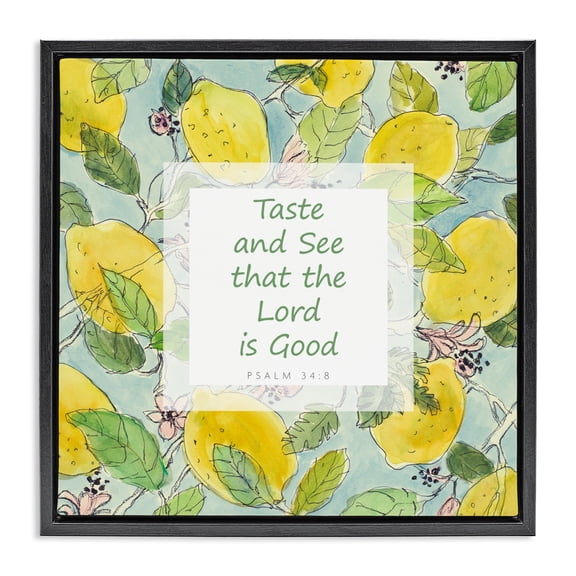 Stupell Industries Taste & See Lord Is Good Black Framed Floater Canvas Wall Art, design by Lanie Loreth