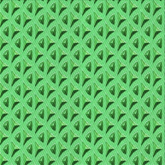 Ahgly Company Machine Washable Indoor Square Transitional Neon Green Area Rugs, 5' Square