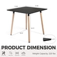 thumbnail image 3 of Solid wood dining table, Modern square bar table, Mid-century square dining table, Small dining table for Kitchen Dining Room & Living Room, 3 of 5