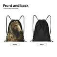 thumbnail image 5 of Ratiio Palatial Gold Pattern Horse Print Drawstring Backpack Bag Sport Gym Sackpack Heavy Duty String Backpack for Men Women, 5 of 7