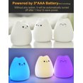 thumbnail image 6 of LED Cat Night Light Battery Powered Silicone Multicolor Cute Lamp Warm White and 7 Color Breathing Mode Bedroom Decor, 6 of 7