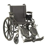 Invacare 9000 XT High Performance Lighter Weight Wheelchair, With Desk Length Arms and T94HAP Elevating Legrests with Padded Calf Pads, 20" Seat Width