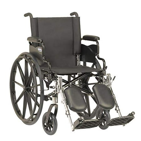 Invacare 9000 XT High Performance Lighter Weight Wheelchair, With Desk Length Arms and T94HAP Elevating Legrests with Padded Calf Pads, 20" Seat Width