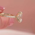thumbnail image 2 of Jewelerix Hidden Halo Moissanite Proposal Ring Vermeil Yellow Gold Engagement Women Ring Oval Cut Pave Band Solitaire Wedding Ring, 2 of 6