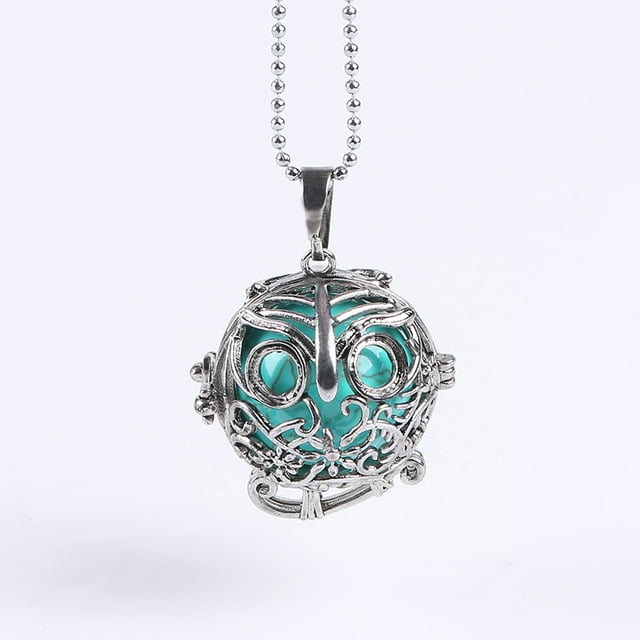 Colliers Pendentifs Animaux Hibou Médaillon pour Femmes Bijoux Lapis-Lazuli en Pierre