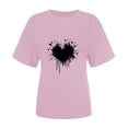 thumbnail image 4 of Tbopshirt Valentine's Day T-Shirts for Women Short Sleeve Graphic Tees, Plus Size Tops,Valentines Day Fashion Crewneck Printing Love Heart T-Shirt Casual Loose Womens Tops S-XXXL, 4 of 6