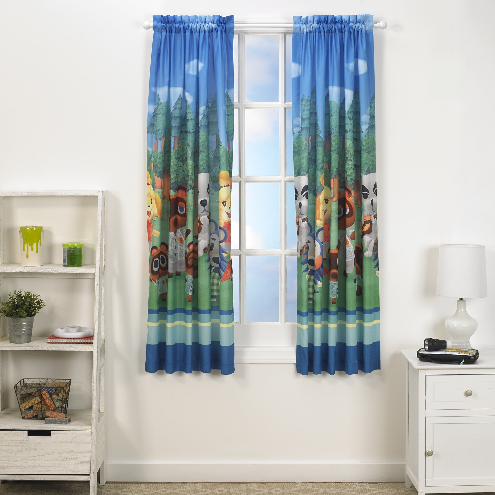 Animal Crossing Kids Bedroom Microfiber Window Curtain Set Animal Crossing Kids Bedroom Microfiber Window Curtain Set