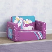Delta Children Unicorn 2-in-1 Cozy Convertible Flip-Out Foam Chair, Toddler, Pink