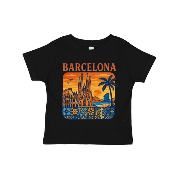 Inktastic Barcelona Cityscape Artwork Boys or Girls Toddler T-Shirt
