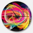 thumbnail image 1 of DesignArt Colorful Thick Strokes in Black Large Wall Clock, 1 of 2