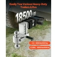 thumbnail image 2 of VEVOR Adjustable Trailer Hitch 2.5" Receiver 4" Drop Tri-Ball Hitch 18500 lbs, 2 of 9
