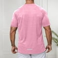 thumbnail image 4 of XEGLSBU Short Sleeve Shirts for Men Work with Pocket Men's Athletic T Shirts for Sports Fitness Loose Fit Solid Color for Spring and Summer Wicking Companion a-Pink Size XXXXXL, 4 of 5