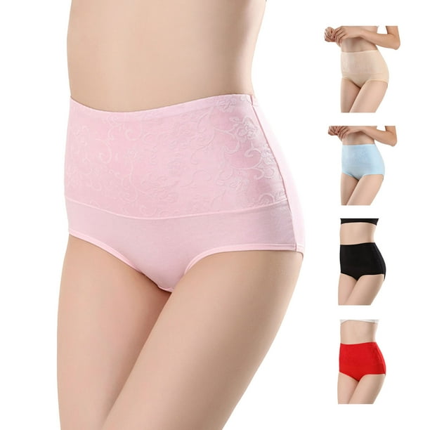 Ropa interior de algodón para mujer, 5 piezas Ropa interior de talle alto para mujer Ropa interior de talle alto Solución innovadora
