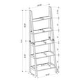 thumbnail image 7 of Riverbay Furniture 5-Shelf Transitional Wood Open Back Ladder Bookshelf in Black, 7 of 7