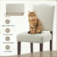 thumbnail image 4 of EOP Mid-Century Modern Upholstered Dining Chairs Set of 2, Farmhouse Fabric Kitchen & Dining Room Chairs with Extra Padded Seat, Ideal for Living Room, Restaurant, Beige, 4 of 11