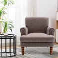 thumbnail image 6 of Living Room Chairs Modern Accent Fabric Arm Chair Comfy Upholstered Single Sofa Brown, 6 of 10