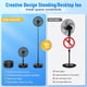 thumbnail image 4 of LIPETY Ventilador oscilante portátil, plegable, recargable, funciona con pilas, USB C, pequeño ventilador remoto, silencioso, ventilador de mesa, ventilador de pedestal plegable para dormitorio, Roma,, 4 of 5