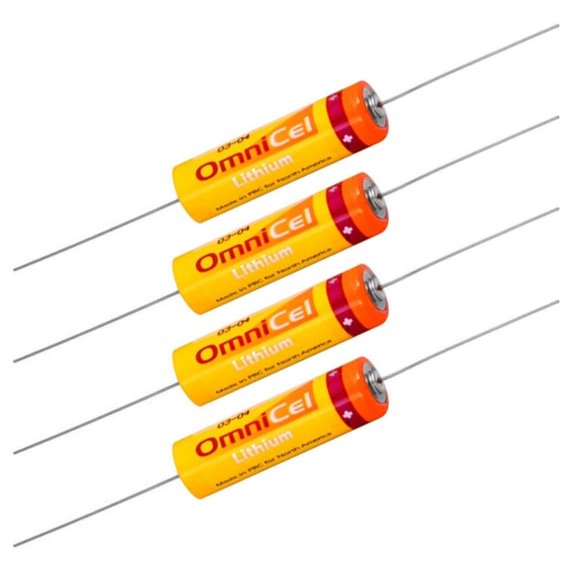 4x OmniCel ER14505 3.6V 2.4Ah AA Lithium Battery  Axial Pins Tracking Backup AMR