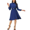 thumbnail image 2 of INSPIRE CHIC Women's Work Shirt Dress Long Sleeve Pleated Midi Dresses, 2 of 5