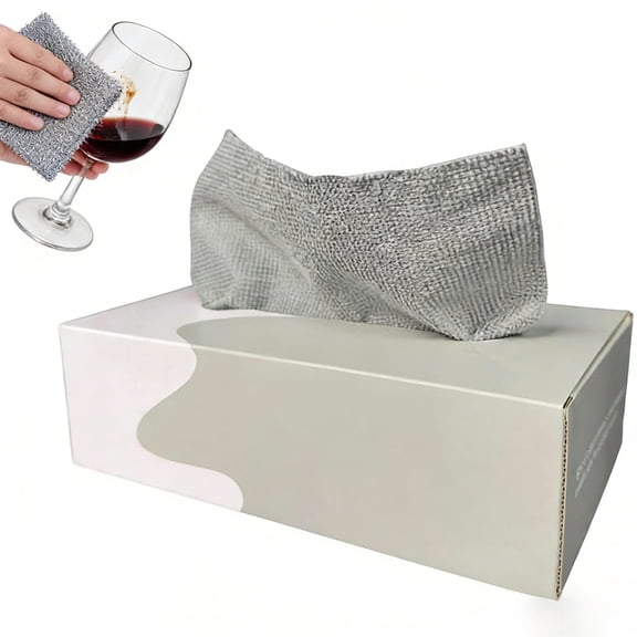 20 Pieces Pull-Out Microfiber Cleaning Cloth in Box, Super Absorbent Lint Free Streak-Free Reusable Washable Cleaning Rags for Kitchen Car Care Home Dusting