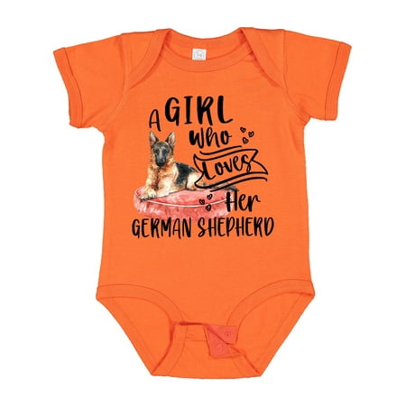 

Inktastic A Girl Who Loves Her German Shepherd Gift Baby Boy or Baby Girl Bodysuit