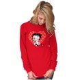 thumbnail image 3 of Betty Boop Blowing Kisses Adorable Women's Long Sleeve T Shirt Brisco Brands S, 3 of 6