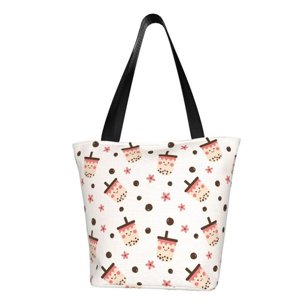 Disketp Milk Tea Bolsa de Hombro Casual para Mujer, Bolso Cruzado para Compras, Viajes y Uso Diario