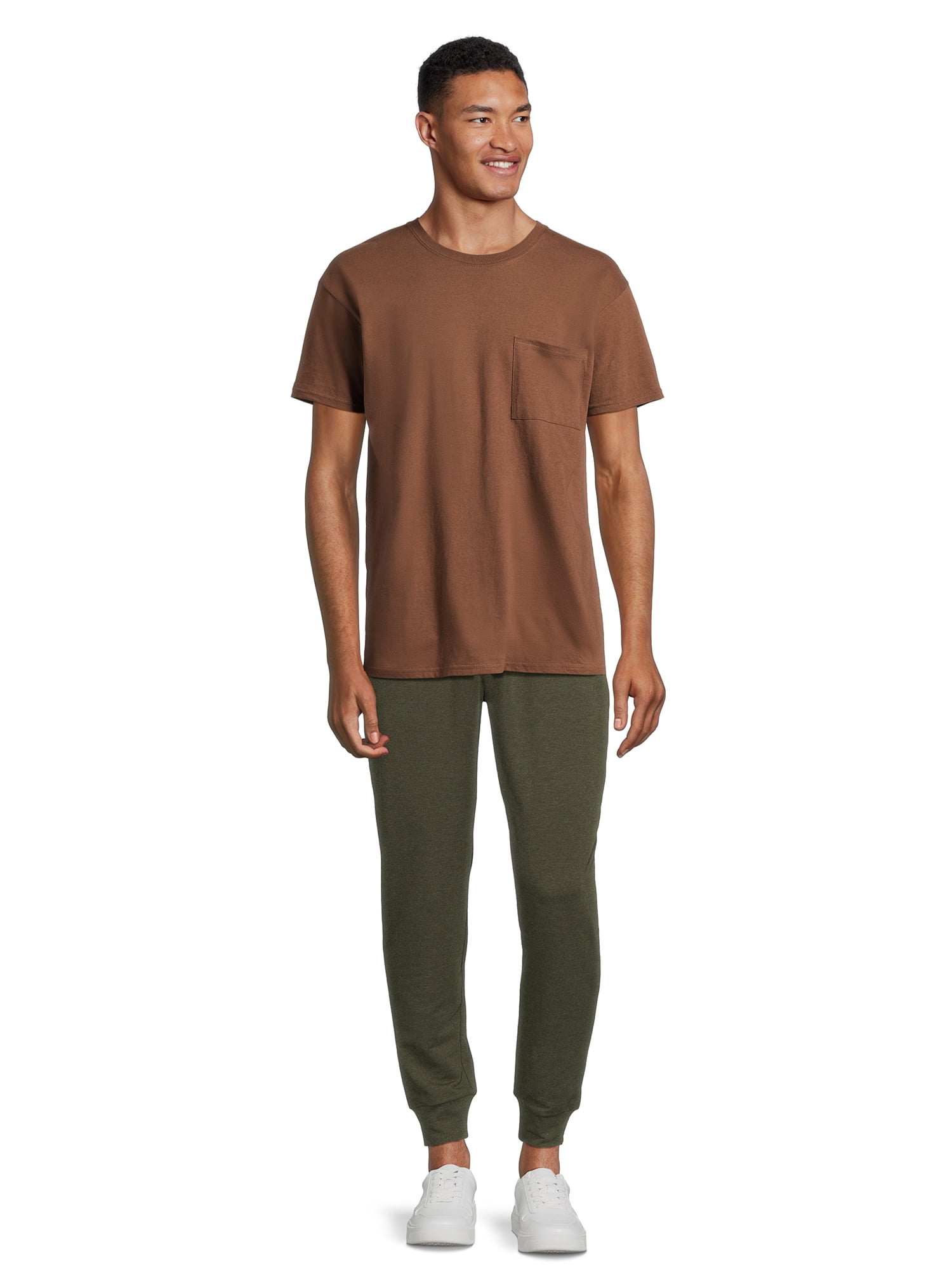Athletic Works Men's and Big Men's Cotton Pocket Tee, Sizes XS-5XL