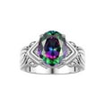 thumbnail image 1 of RYLOS Bagues pour Femmes Bague en or Blanc 14K Pierre Précieuse 12X10MM et Diamants Superbe Bague pour Doigt du Milieu Ou Index Juin Alexandrite Bijoux Taille 11.5, 1 of 6