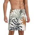 thumbnail image 2 of Pofeuu Tropical Leaves Print Men's Soft Woven Elastic Waistband Sleep Pajama Short-XX-Large, 2 of 6