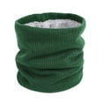 thumbnail image 1 of Green Neckerchief Winter Double Layered Plush Outdoor Pullover Couple Warm Solid Color Single Loop Knitted Neck Cover, 1 of 4