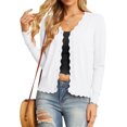 thumbnail image 2 of EASYBRA Women V Neck Button Down Cardigan Long Sleeve Ribbed Knit Slim Fit Sweater, 2 of 6