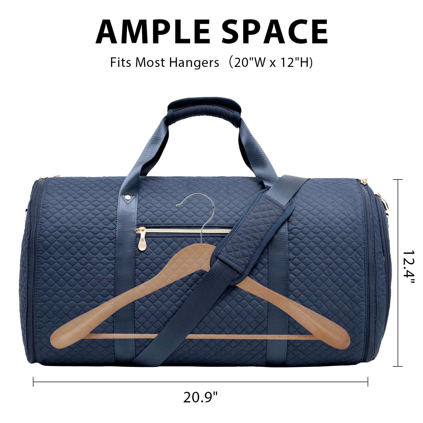 LONG VACATION Garment Bag Carry On Convertible Travel Duffel Bag with Shoe Pouch Weekender Bag for Women Men 2 in 1 Hanging Suit Bag with Shoulder Strap Business Travel Bag