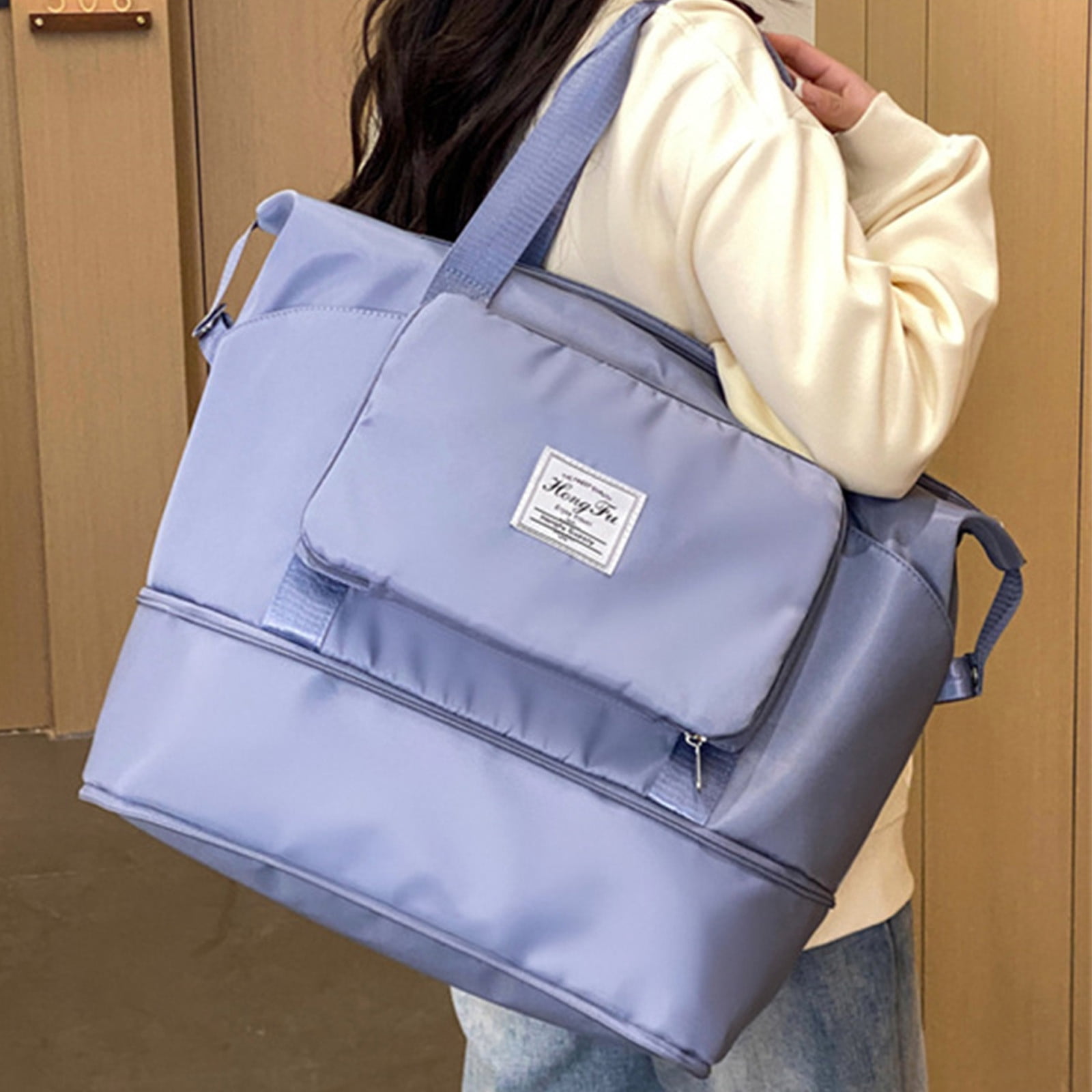 FAMTKT Expandable Gym Bags, Duffle Bags for Sports and Weekend Travel, Large Capacity Lightweight Overnight Bags for Men and Women, Travel Duffel Bags, Sports Tote Bag