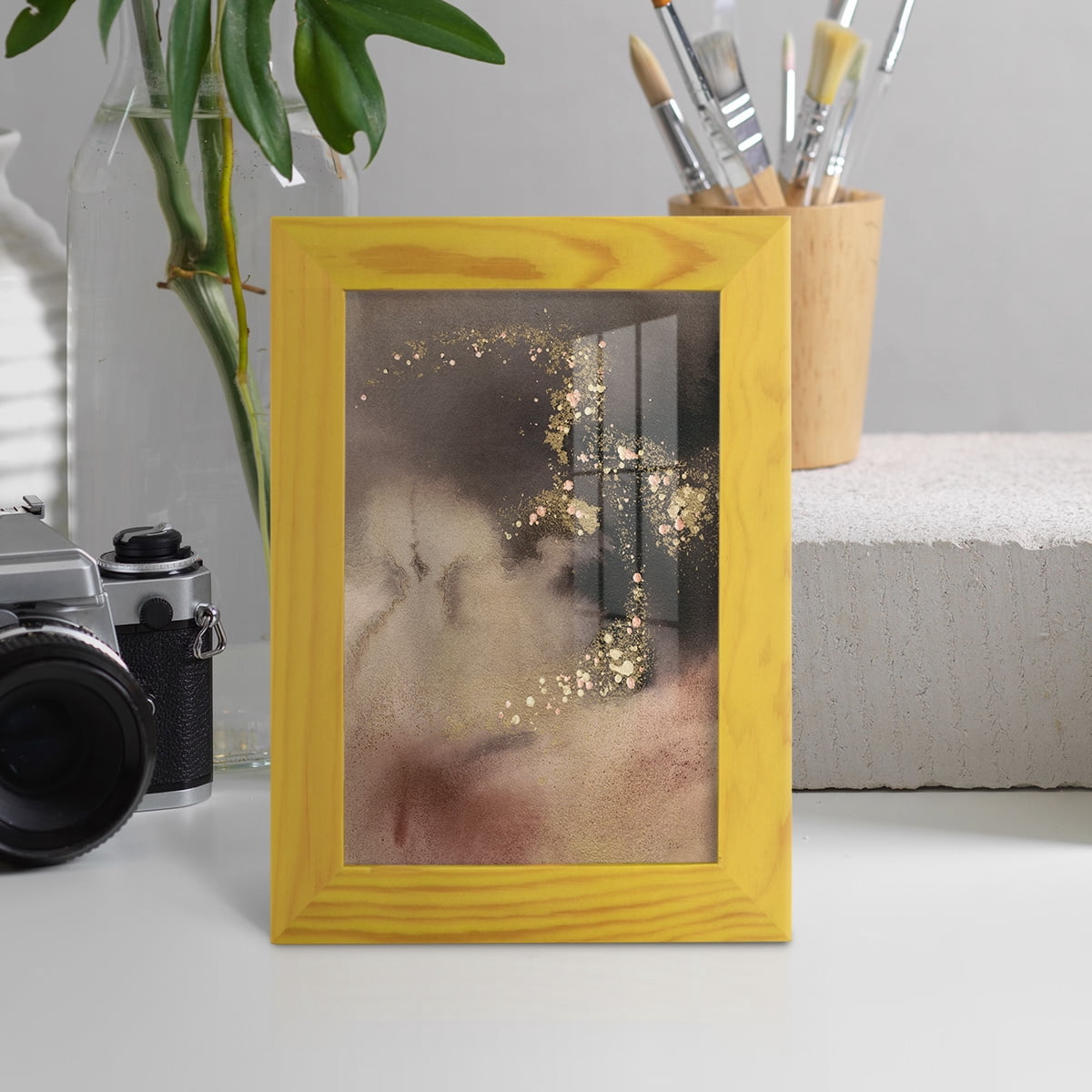 UA UK Mountain Seasons II - Framed Print w/glass - Sunflower Yellow