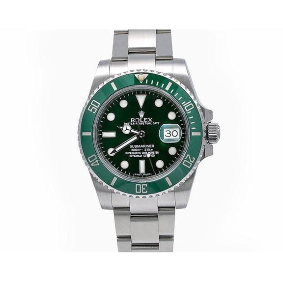 Pre-Owned Rolex Submariner Date 40MM 116610LV Hulk Green Dial Green Ceramic Bezel Stainless Steel Oyster Bracelet