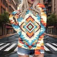 thumbnail image 1 of TaTaai Womens Long Sleeve Hooded Sweatshirt Retro Print Casual Pullover Loose Fit Vintage Graphic Hoodie Spring Fall Wear Gift, 1 of 5