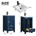 thumbnail image 6 of Eclife 18" Blue Bathroom Vanity Set with Ceramic Sink Top, Water Saving Faucet Drain, 6 of 10