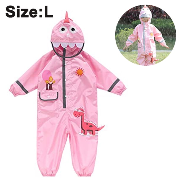 Traje de lluvia para niños, impermeable con diseño de dinosaurio para niños pequeños, chaqueta y mono, traje para bebé