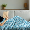 thumbnail image 3 of Blue and White Soft Flannel Fleece Throw Blanket, Far Eastern Japanese Style Cloud Motifs Swirled Sky Elements, Cozy Plush for Indoor and Outdoor Use, 50" x 70", Azure Blue Pale Blue, by Ambesonne, 3 of 5