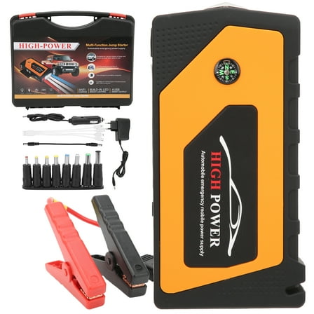 18000mAh Car Jump Starter Power Bank Multifunctional 12V 600A with Compass Lighting Flash 4 USB Output