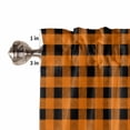 thumbnail image 7 of Halloween Valances for Windows Truck Cat Window Curtain Rod Pocket Orange Black Plaid Holiday Window Treatment Decor Valances for Kitchen Living Room Bedroom 54x18in, 7 of 7