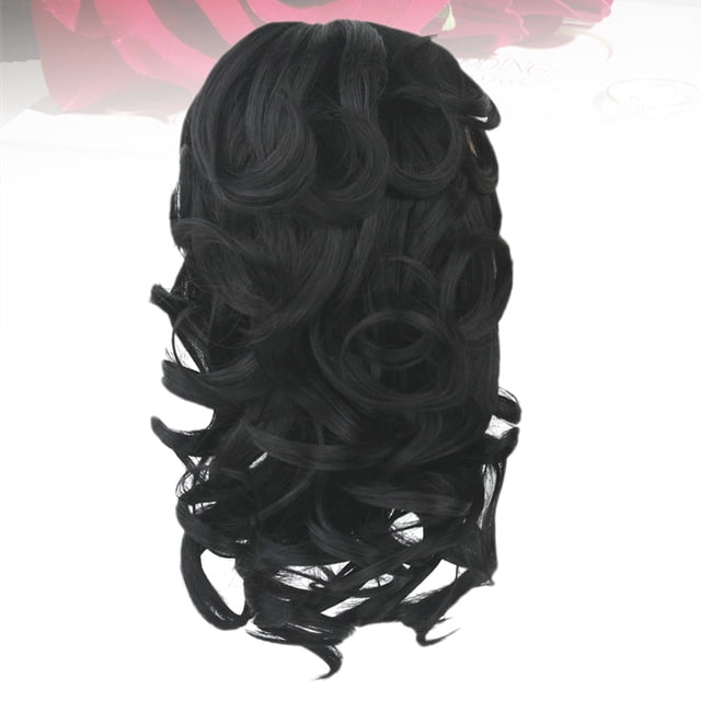 Hytrove Ponytail Hair Extension 1Set Black Curly Gripper For Women Daily Styling