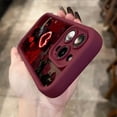 thumbnail image 3 of Personalized Burgundy Aesthetic Heart Pattern Embossed TPU Soft Shockproof Waterproof Phone Case for iPhone, 3 of 5