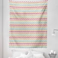 thumbnail image 1 of Abstract Tapestry, Grunge Style Horizontal Colorful Zigzag Lines in Abstract Repeated Pattern, Fabric Wall Hanging Decor for Bedroom Living Room Dorm, 5 Sizes, Ivory Multicolor, by Ambesonne, 1 of 1