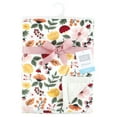 thumbnail image 2 of Hudson Baby Girls Plush Blanket with Furry Binding and Back, Fall Botanical, One Size, 2 of 2